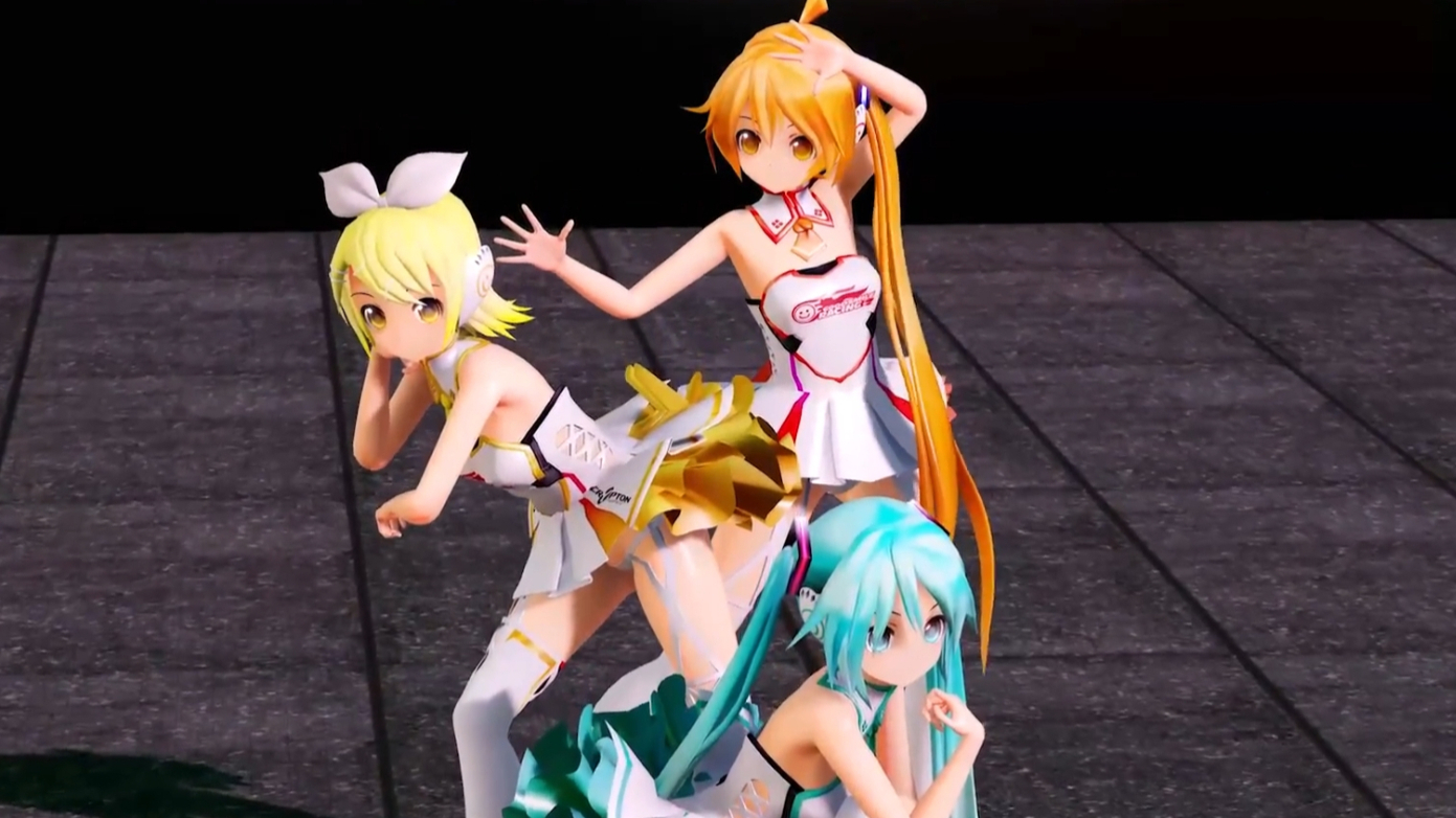 【MMD】Racing Api Miku & Neru & Rin Koshitantan-虎視眈々